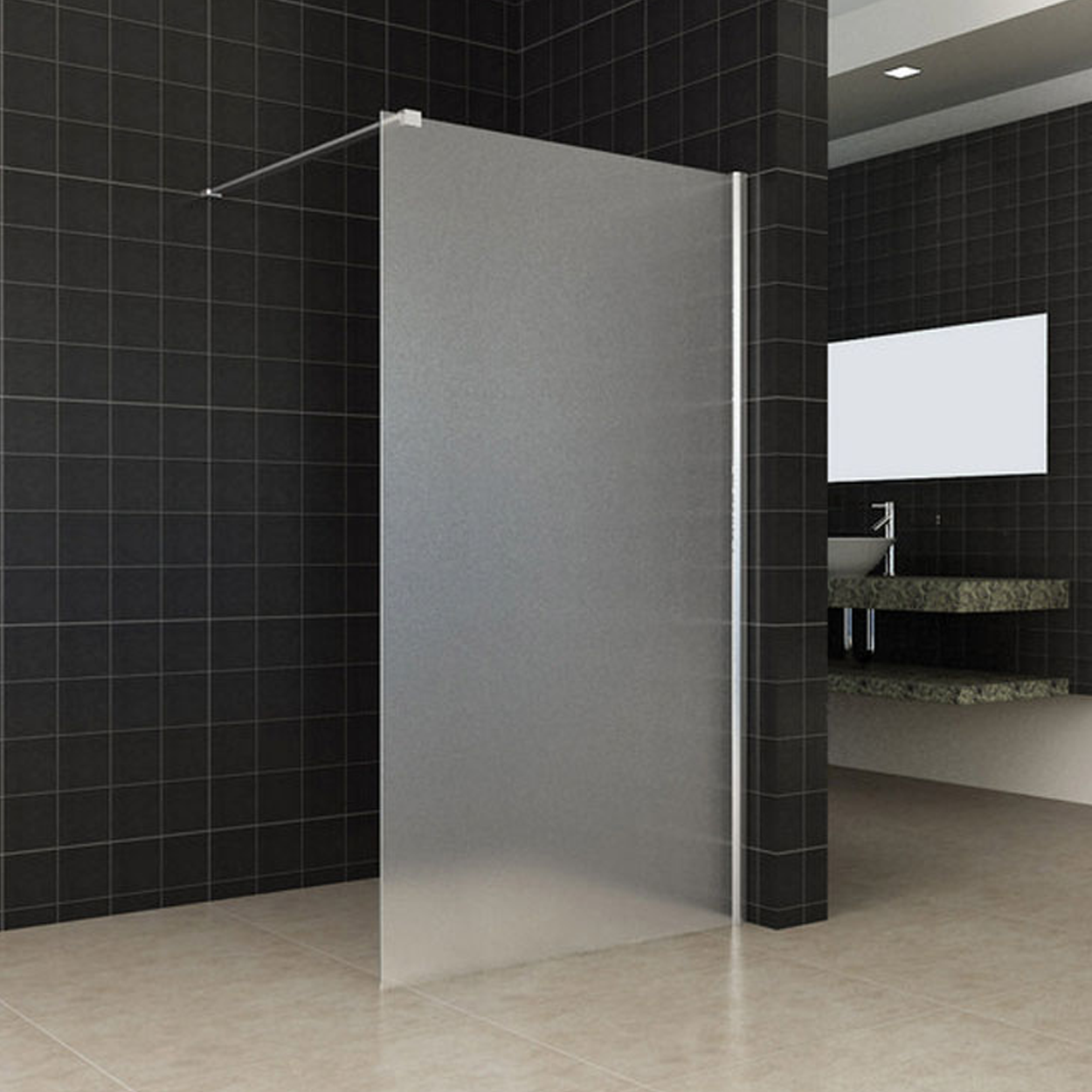 Wiesbaden Comfort Inloopdouche 10mm NANO Melkglas